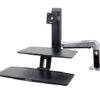 Ergonomic monitor adjustment of the WorkFit-A desk, with a 25" height adjustment range for comfortable viewing.