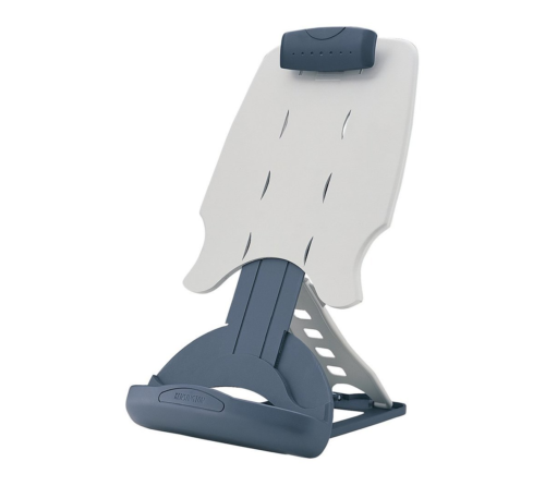 Kensington InSight Adjustable Book and Copy Holder in Midnight Blue/Gray color with angle adjustable and collapsible design.