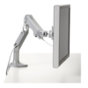 Humanscale M8.1 Radial Monitor Arm with polished aluminum finish and white accents.
