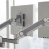 Effortlessly adjust monitor position with M/Flex's modular design.