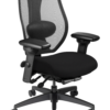 A close-up of the tCentric Multi Tilt with Fabric Seat's dual curve backrest, providing superior support and comfort.