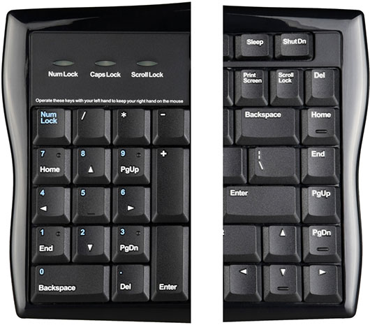 Keypad for the Evoluent Reduce Reach Keyboard