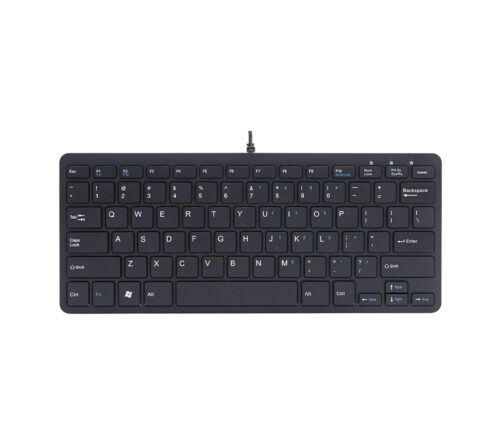A compact ergonomic keyboard with a standard key layout